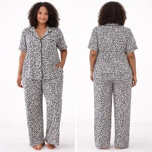 Tart Intimates NWT Pajama Set XL Leopard Print Button Top Lounge Sleepwear 2pc